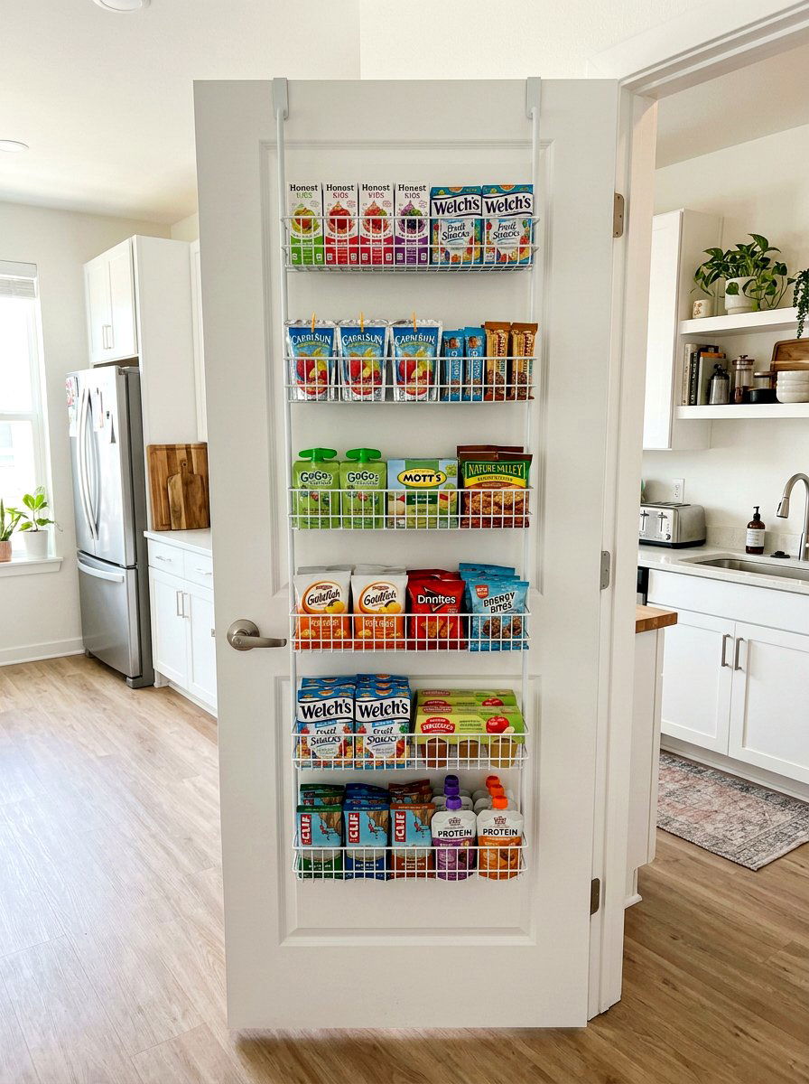 Over The Door Rack - 30 snack pantry ideas