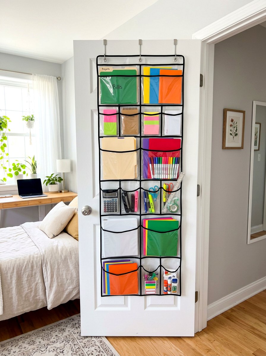 Over The Door Shoe Organizer - 30 school paper organization ideas