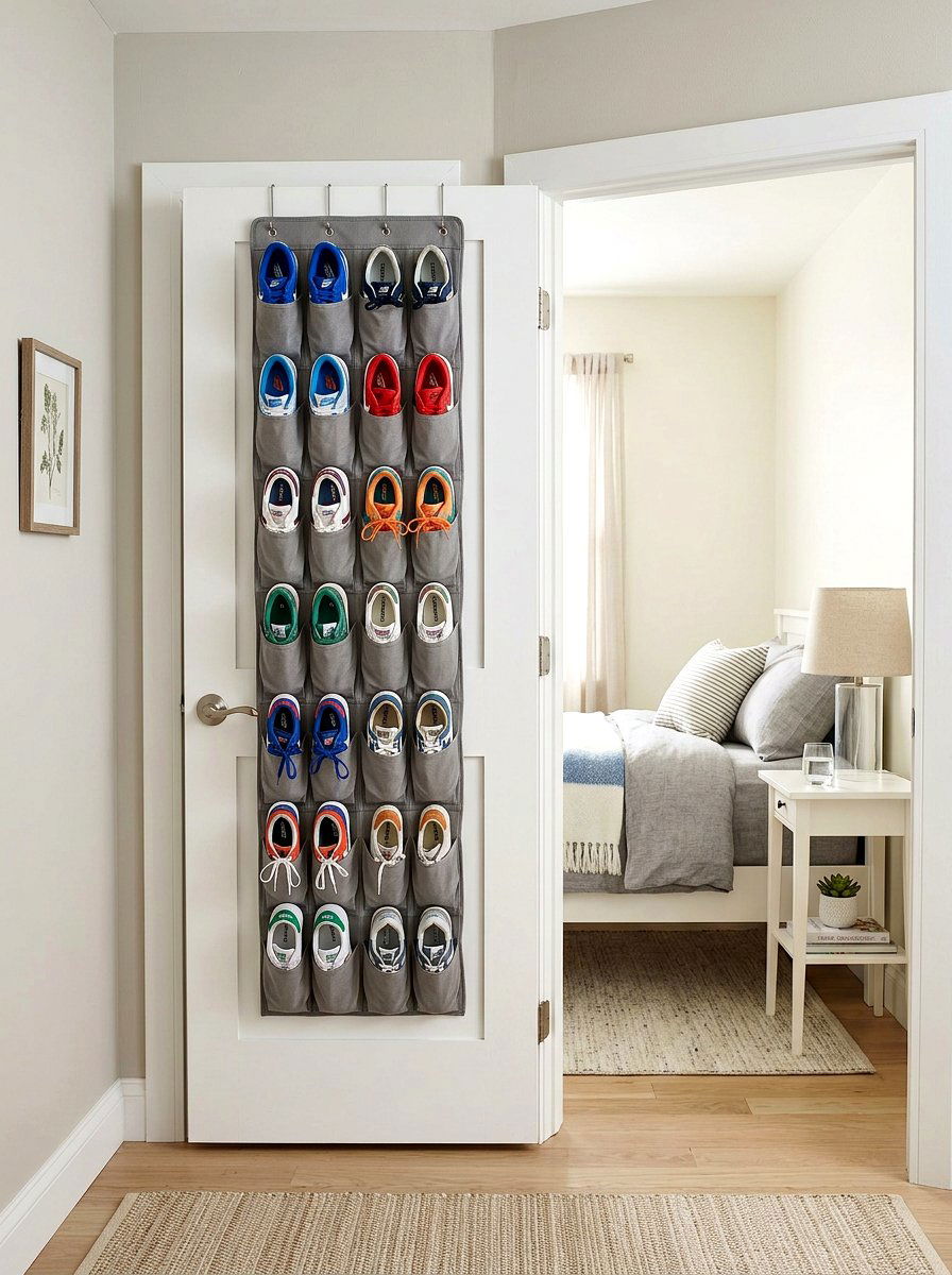 Over The Door Shoe Organizer - 30 shoe storage ideas
