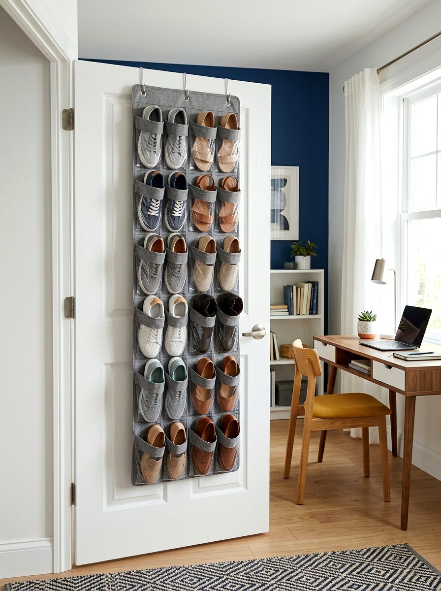 Over The Door Shoe Organizer - 30 apartment shoe wall ideas