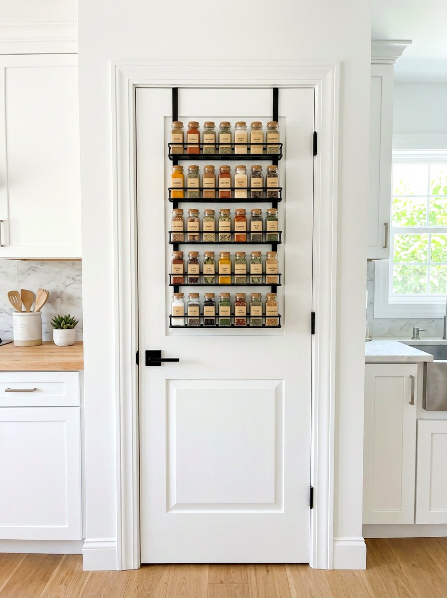 Over The Door Spice Rack - 30 pantry reset ideas