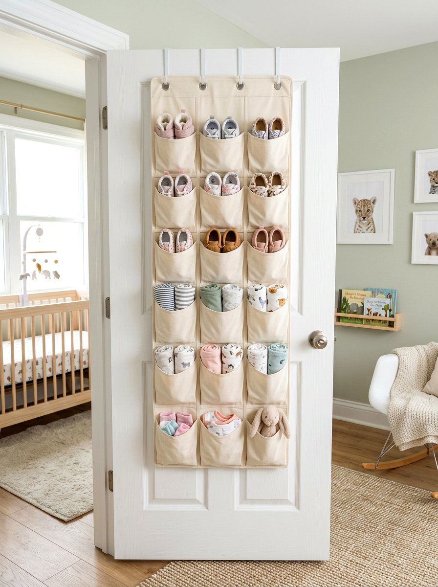 Over The Door Storage - 30 nursery storage ideas