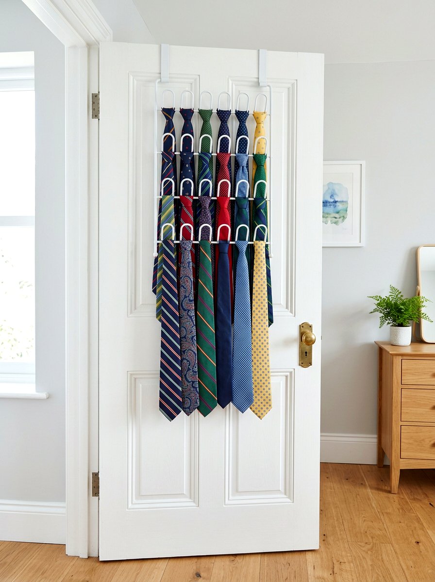 Over The Door Tie Rack - 30 tie storage ideas