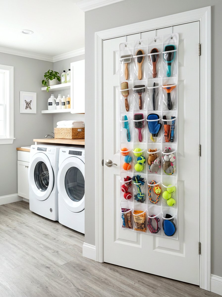 Over The Door Toy Organizer - 30 pet toy wall storage ideas