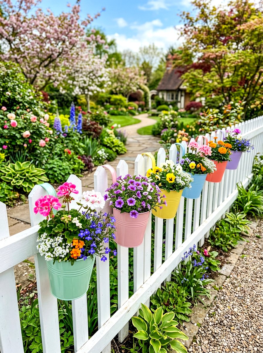 Over The Rail Flower Pot - 30 deck railing planter ideas