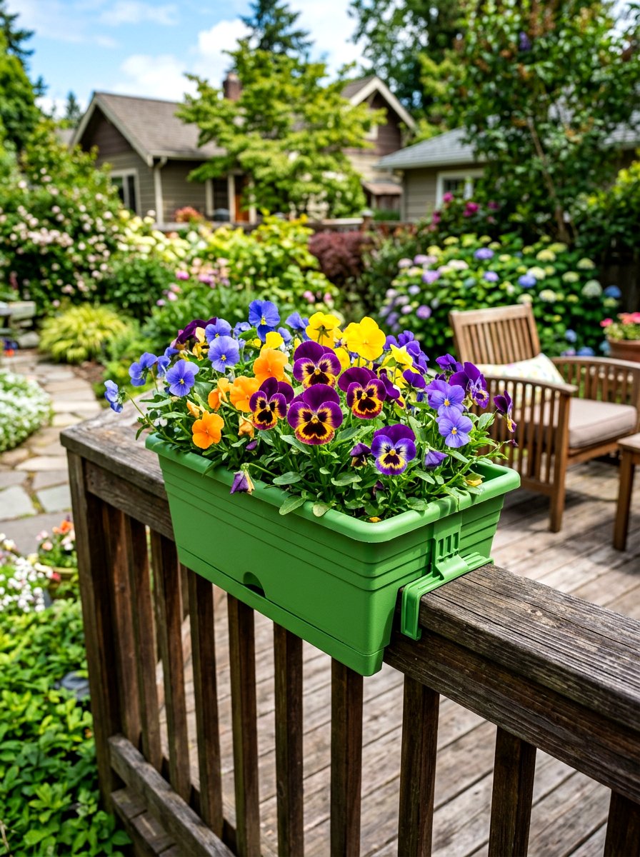 Over The Railing Plastic Planter - 30 flower box railing ideas