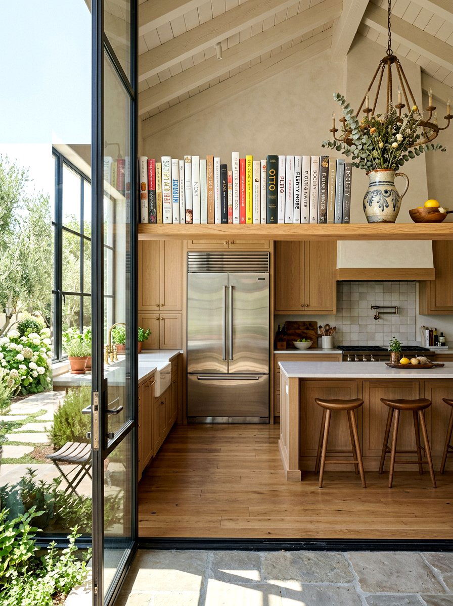 Over The Refrigerator Shelf - 30 kitchen cookbook storage ideas