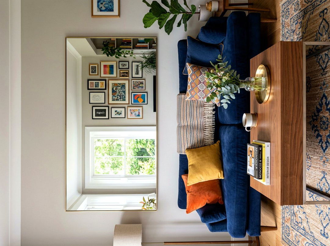 Over The Sofa Mirror - 30 mirror wall ideas