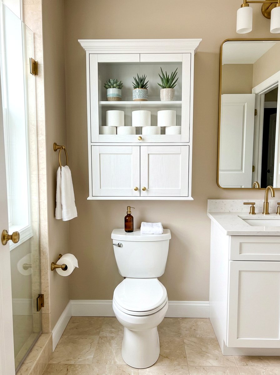 Over The Toilet Cabinet - 30 bathroom organization ideas