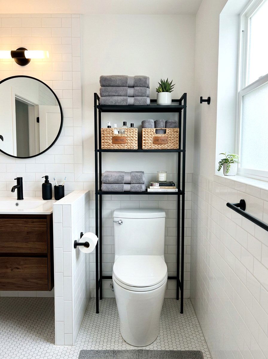Over The Toilet Linen Rack - 30 bathroom linen shelf ideas