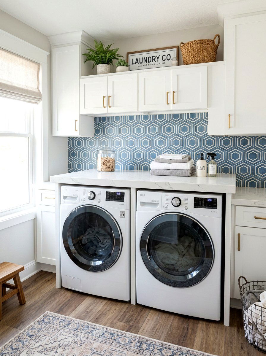 Over The Washer Folding Surface - 30 folding station laundry ideas