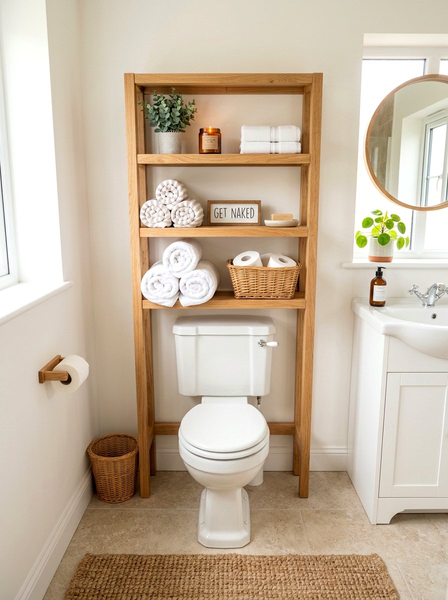 Over Toilet Shelving - 30 tiny bathroom storage ideas