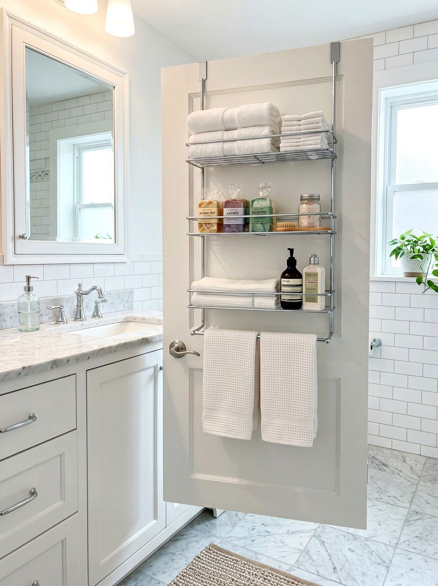 Over the door bathroom cabinet rack - 30 organizing bathroom cabinets ideas