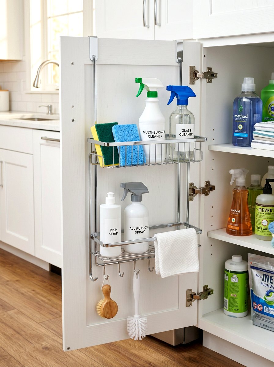 Over the door cabinet organizers - 30 organizing under sink storage ideas