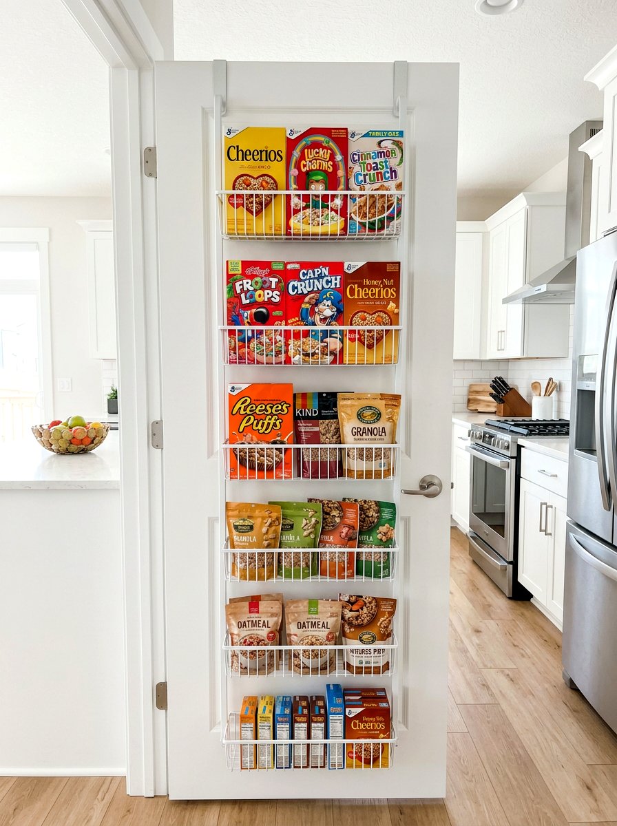 Over the door cereal organizer - 30 cereal station pantry ideas
