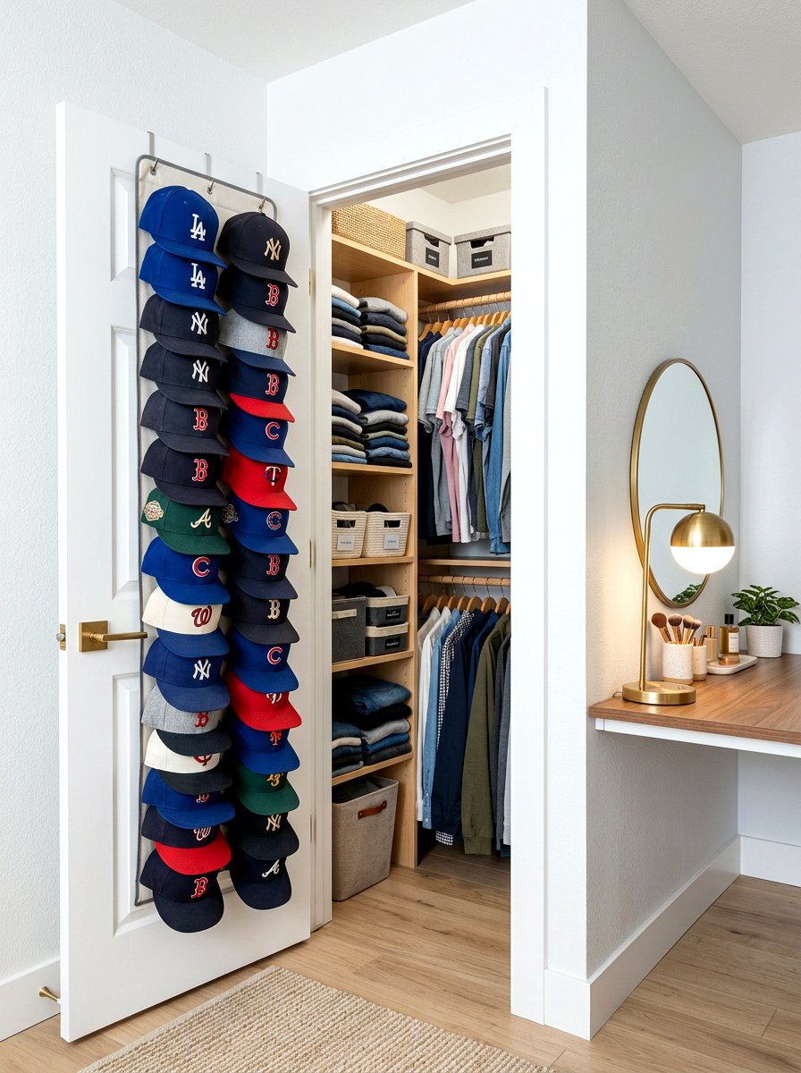 Over the door hat rack - 30 hat storage closet ideas