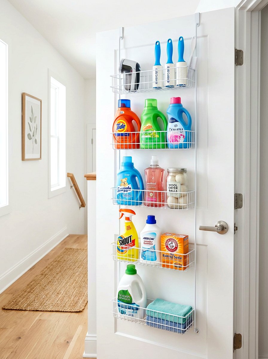 Over the door laundry organizer - 30 organizing a laundry closet ideas