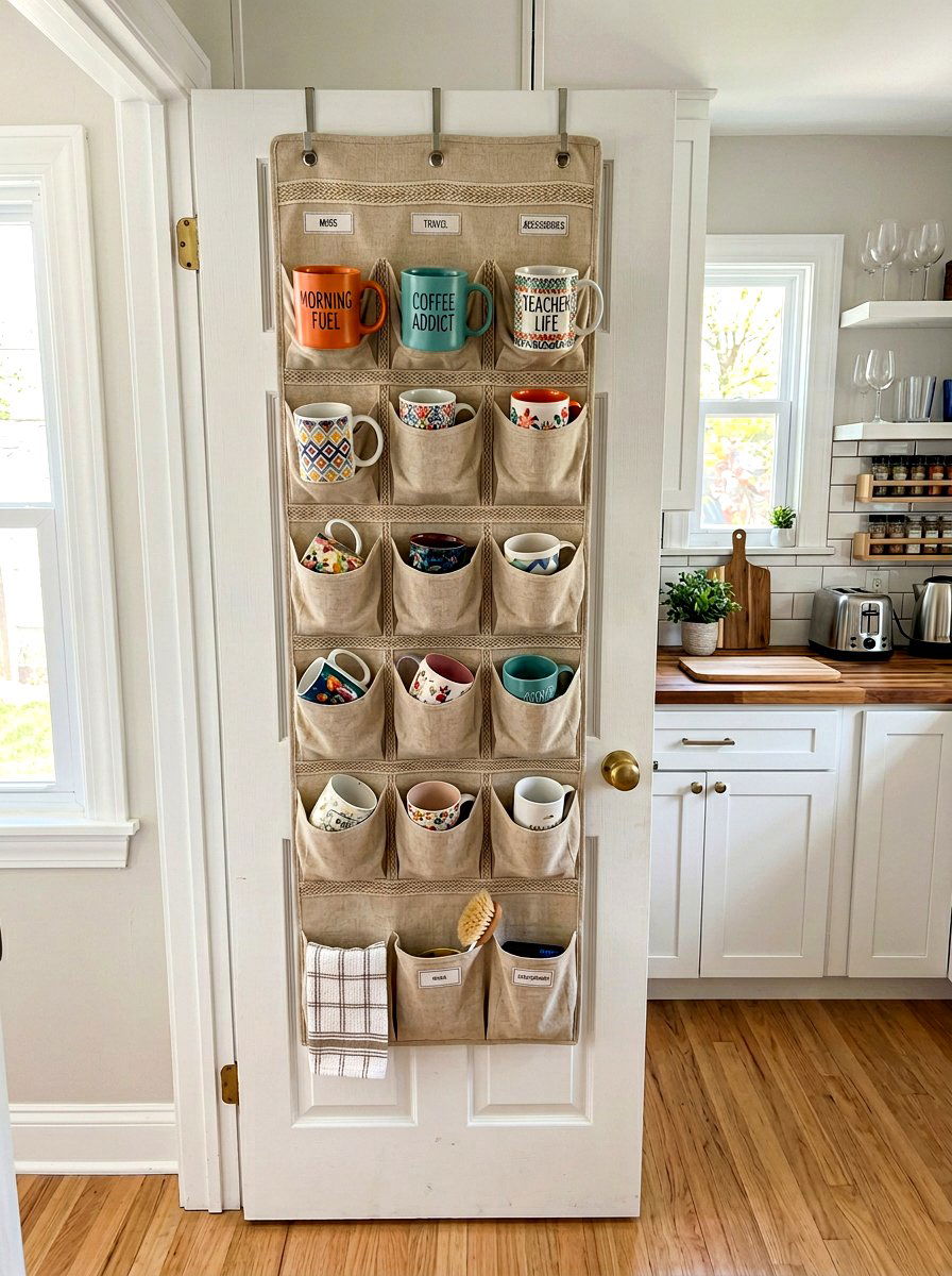 Over the door organizer - 30 mug display ideas