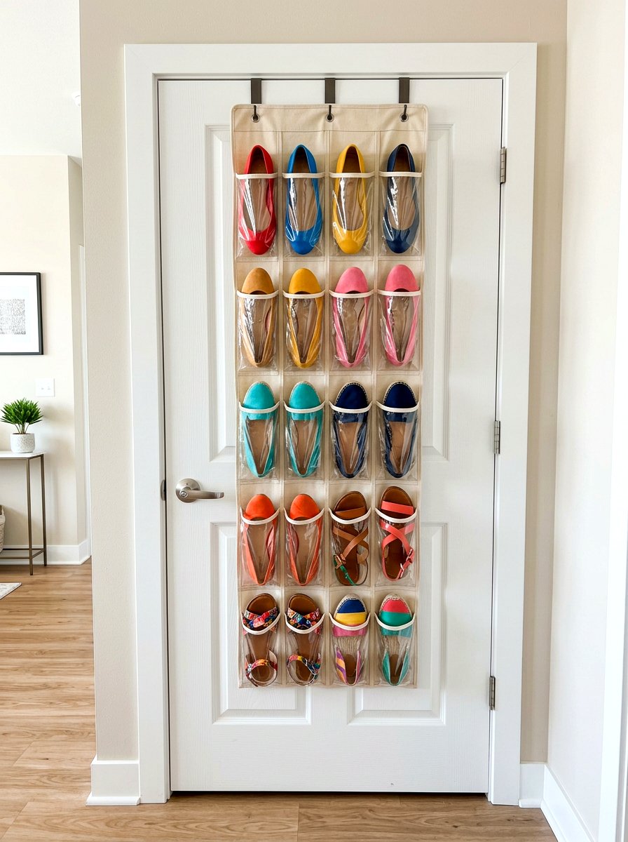 Over the door organizer - 30 aesthetic closet organization ideas