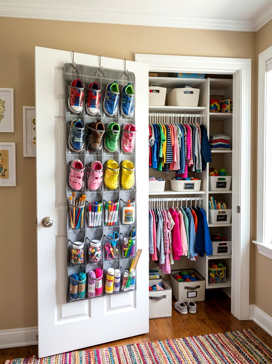 Over the door organizer - 30 kids closet system ideas