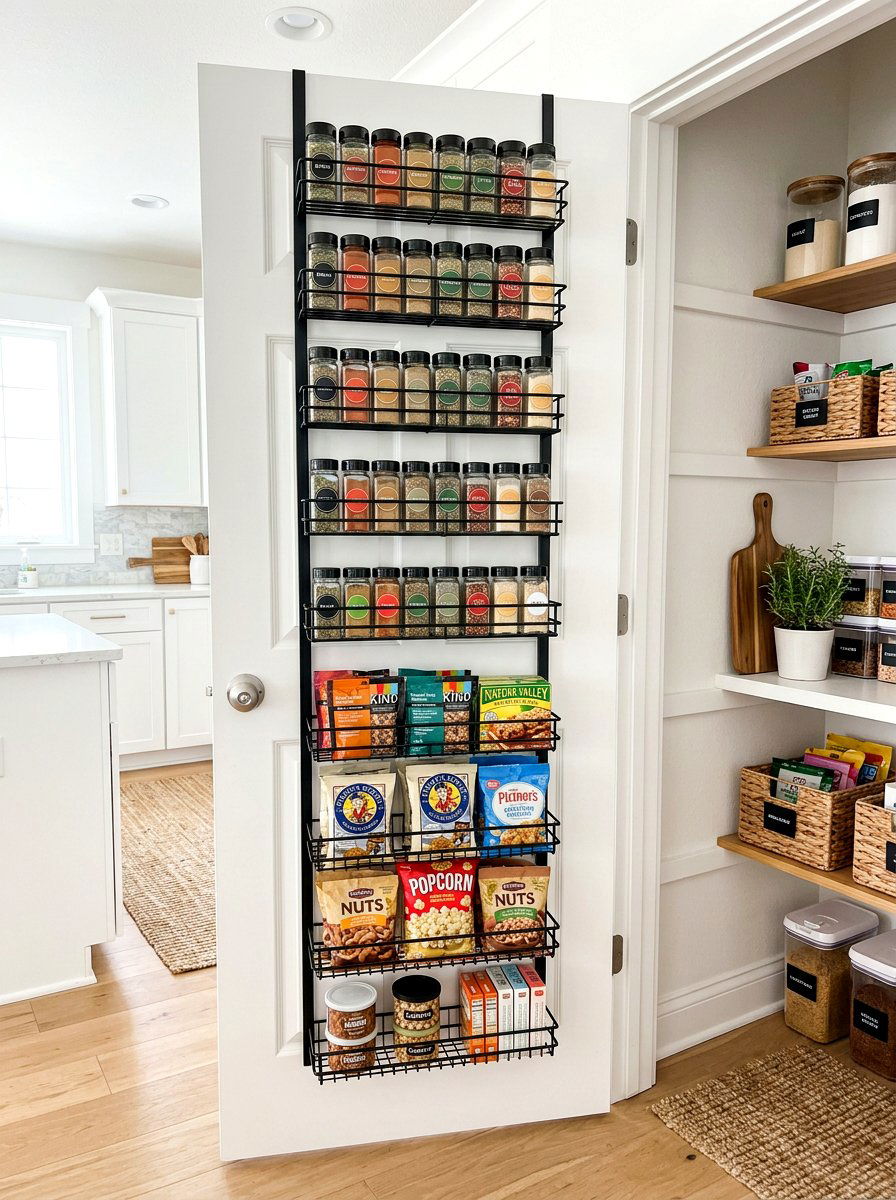 Over the door pantry rack - 30 no drill shelving ideas