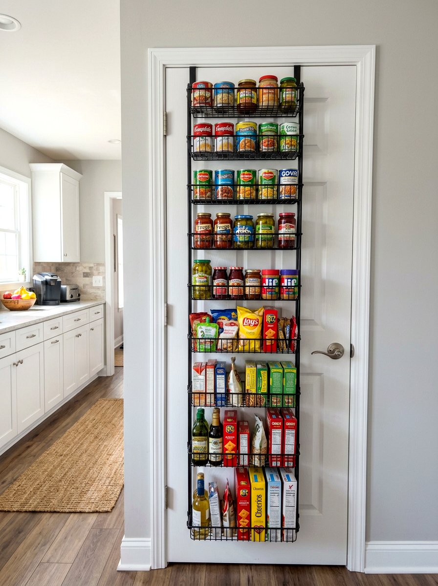 Over the door pantry - 30 renter friendly kitchen storage ideas