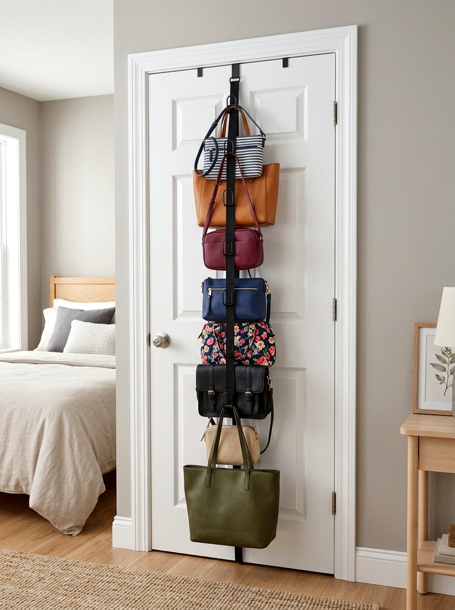 Over the door purse rack - 30 purse display closet ideas