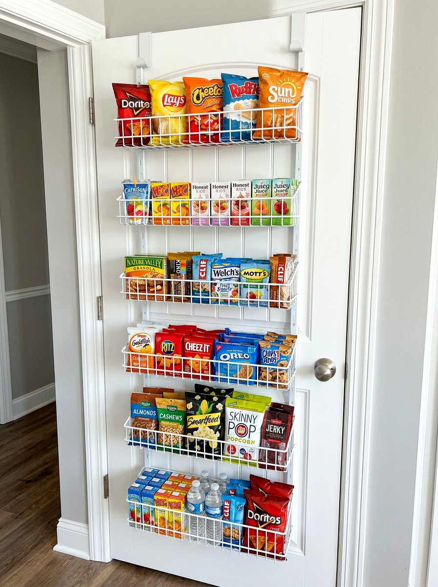Over the door rack - 30 pantry snack zone ideas