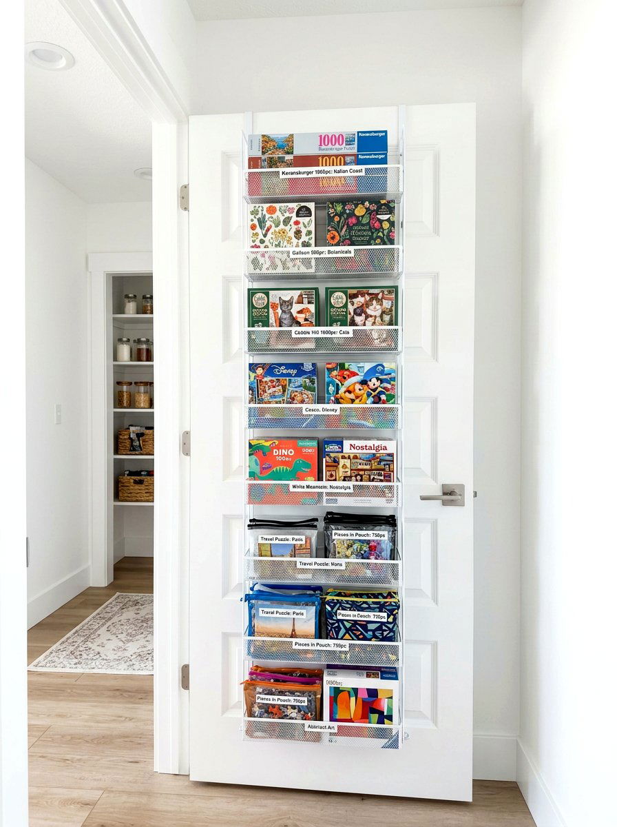 Over the door rack - 30 puzzle storage ideas