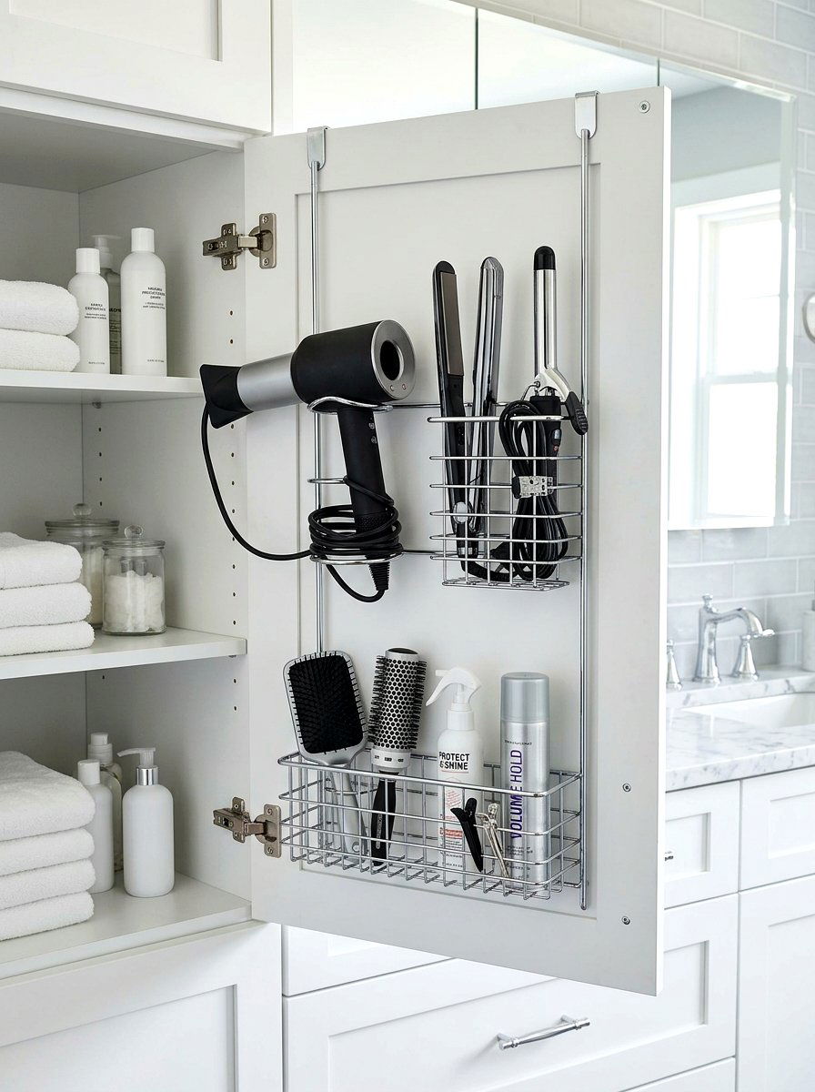 Over the door rack - 30 under sink bathroom storage ideas