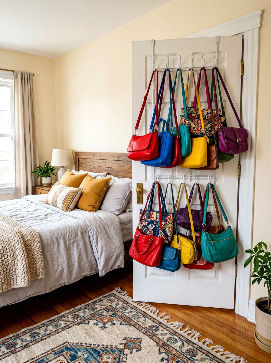Over the door rack - 30 handbag storage ideas