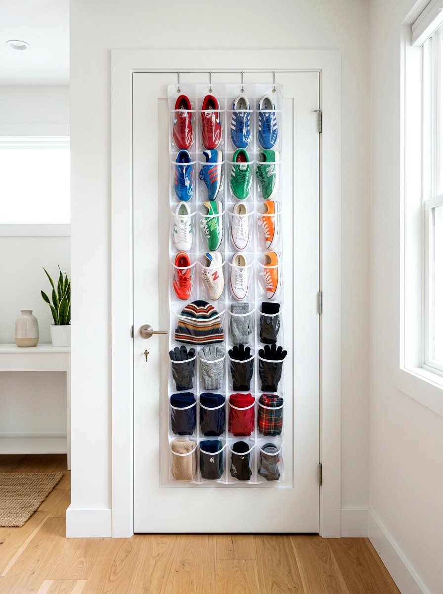 Over the door shoe organizer - 30 organizing a coat closet ideas
