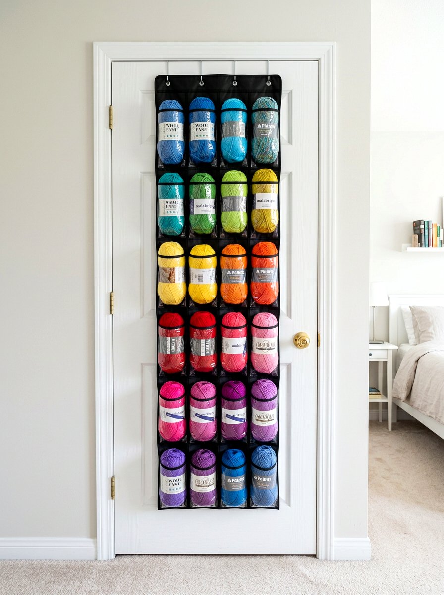 Over the door shoe racks - 30 yarn storage ideas