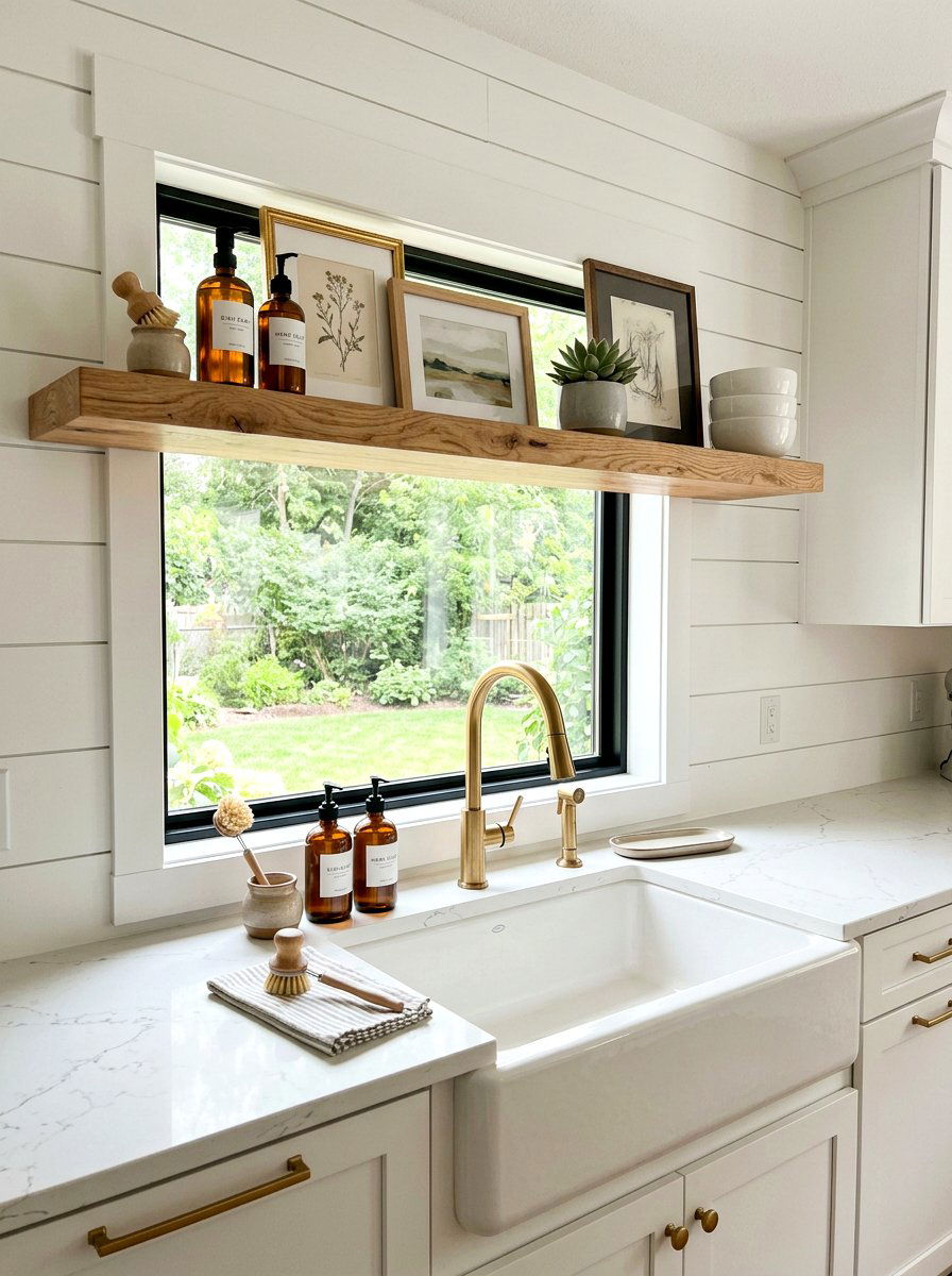 Over the sink open shelving - 30 open kitchen shelf ideas