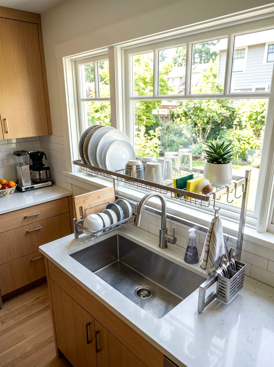 Over the sink rack - 30 apartment kitchen storage ideas