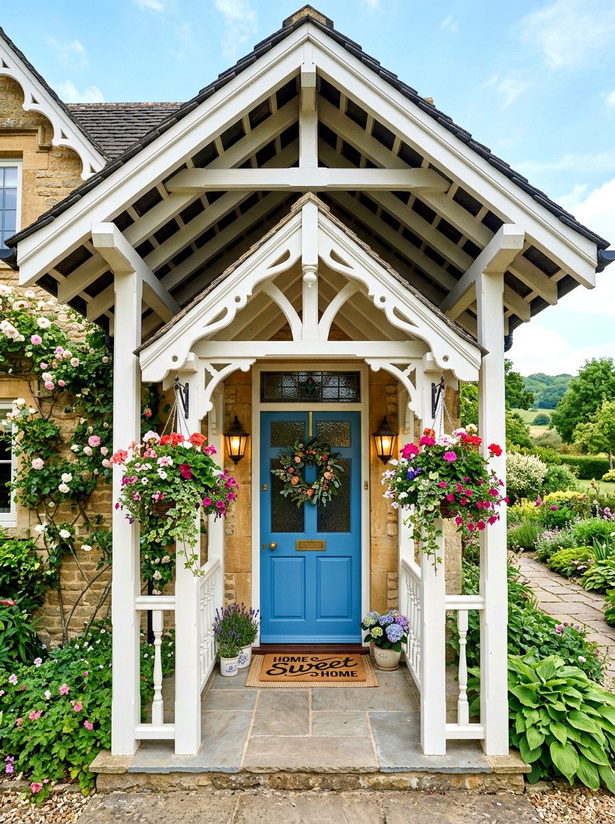 Overhanging Porch Roof - 30 cottage stoop ideas