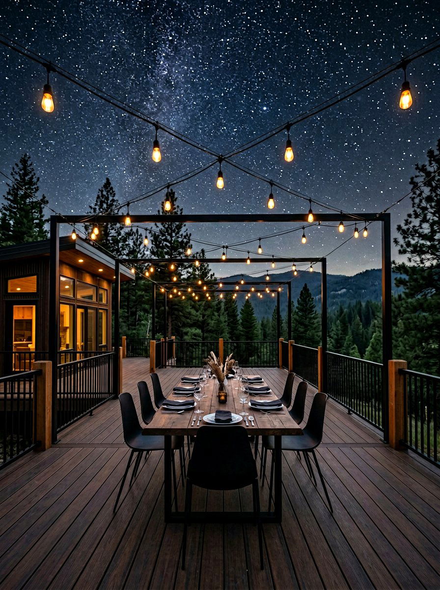 Overhead Cable Lighting - 30 deck lighting ideas
