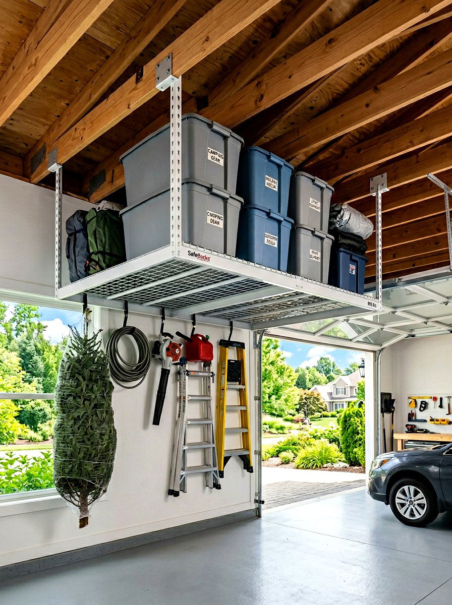 Overhead Garage Rack - 30 power tool storage ideas