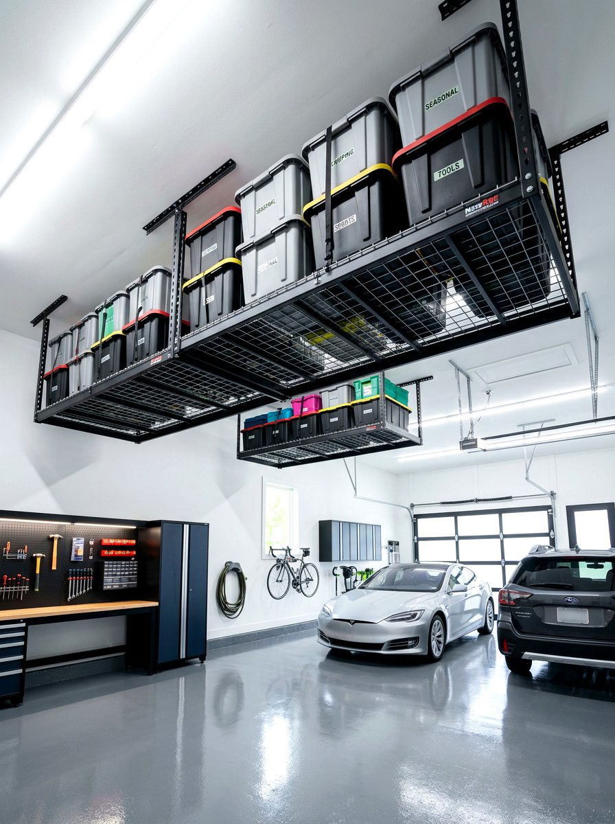 Overhead Garage Racks - 30 seasonal decor storage ideas