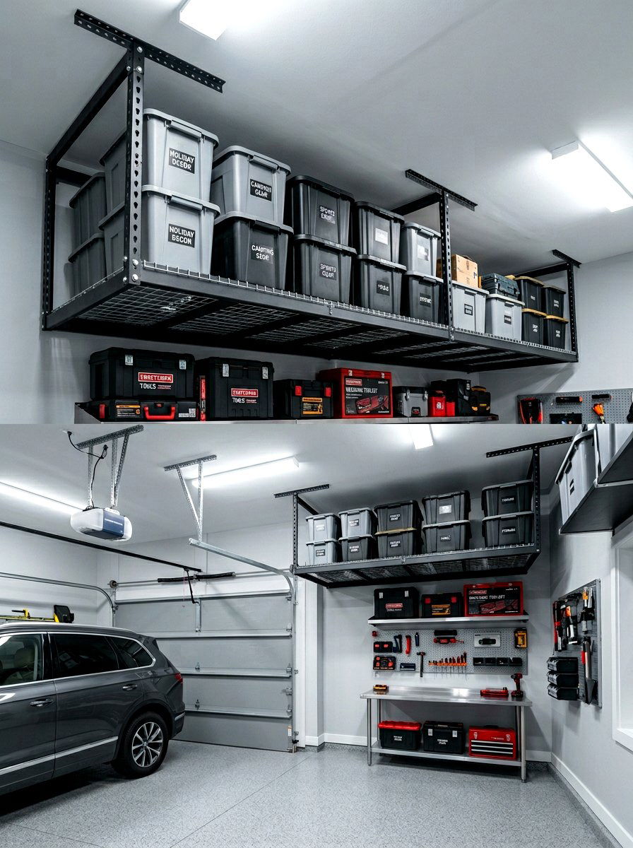 Overhead Garage Storage - 30 garage shelving ideas