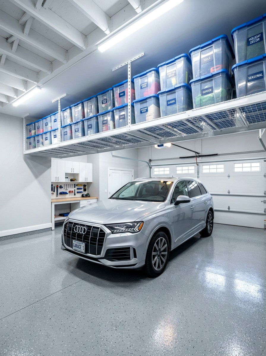 Overhead Garage Storage - 30 organizing a garage ideas