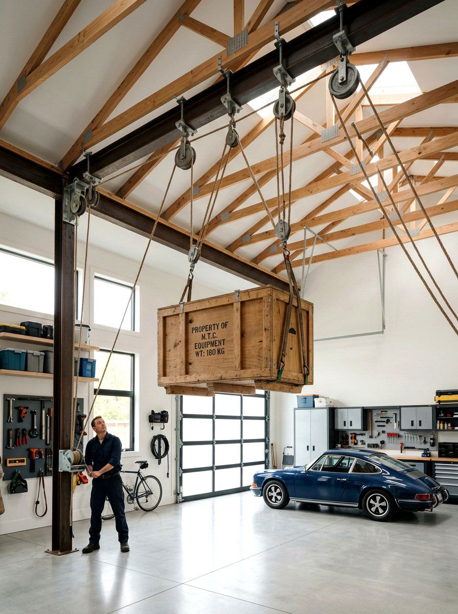 Overhead Pulley System - 30 garage storage ideas