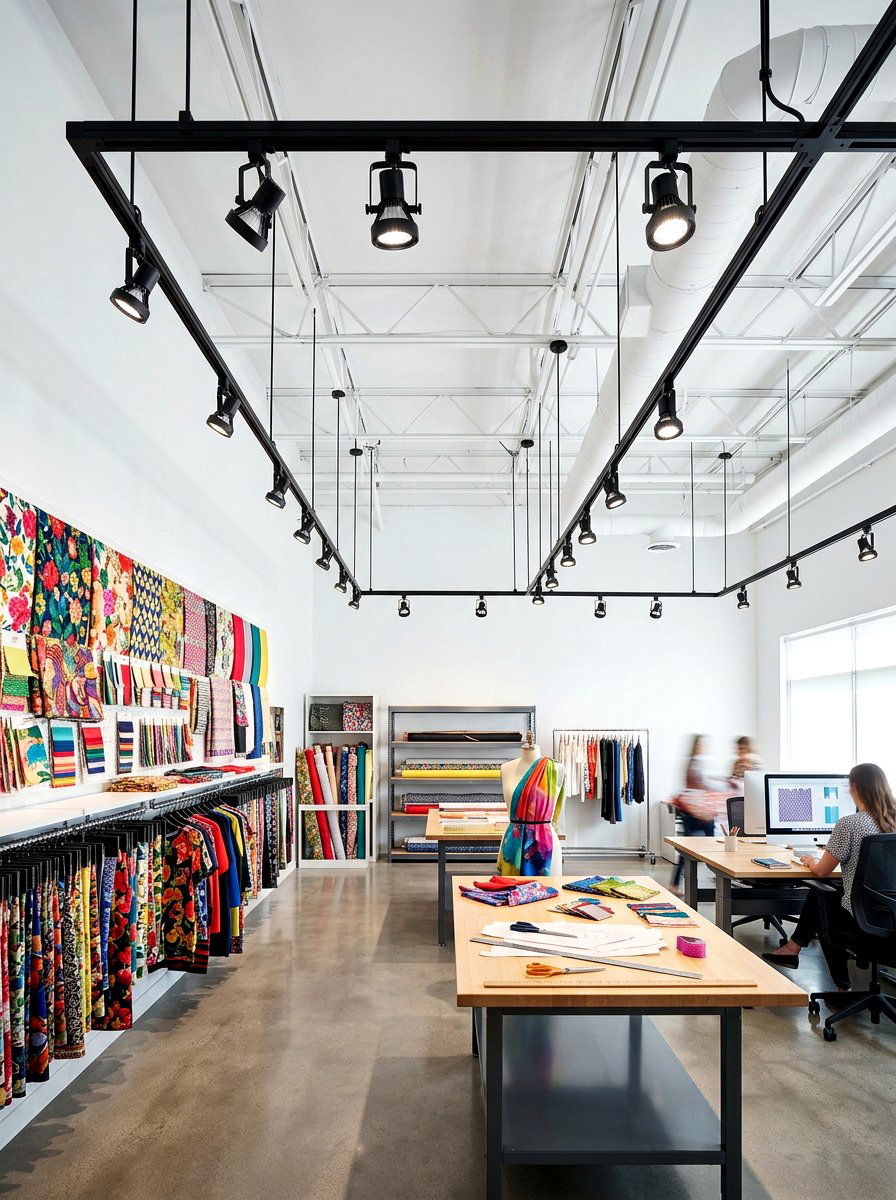 Overhead Studio Lighting - 30 sewing room ideas