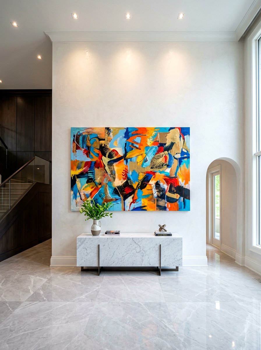 Oversized Abstract Wall Art - 30 entryway wall decor ideas