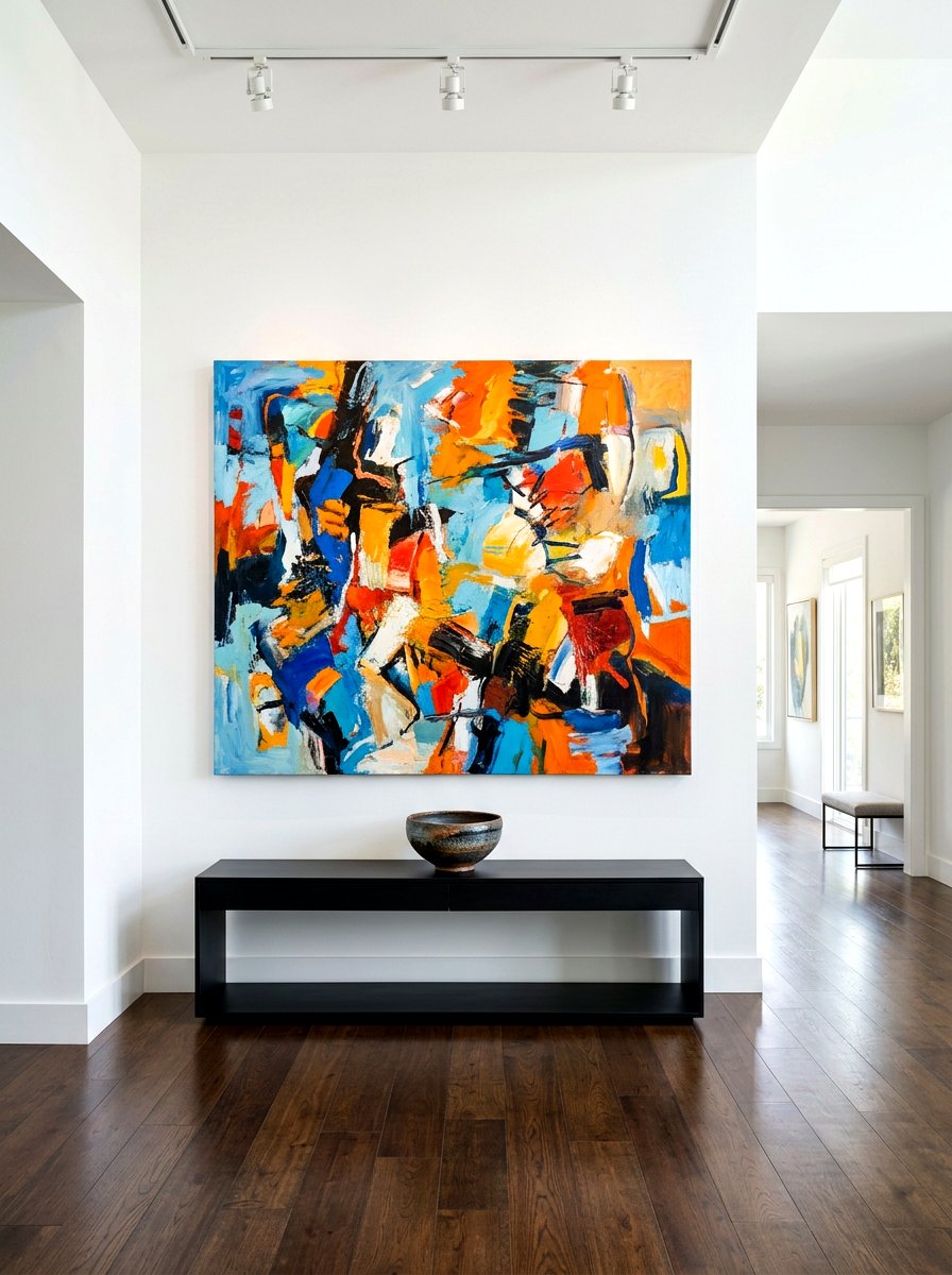 Oversized Art Entry Table - 30 entry console styling ideas