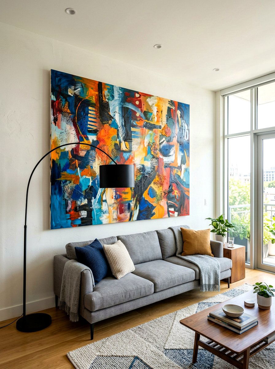 Oversized Art Focal Point - 30 anti minimal living room ideas