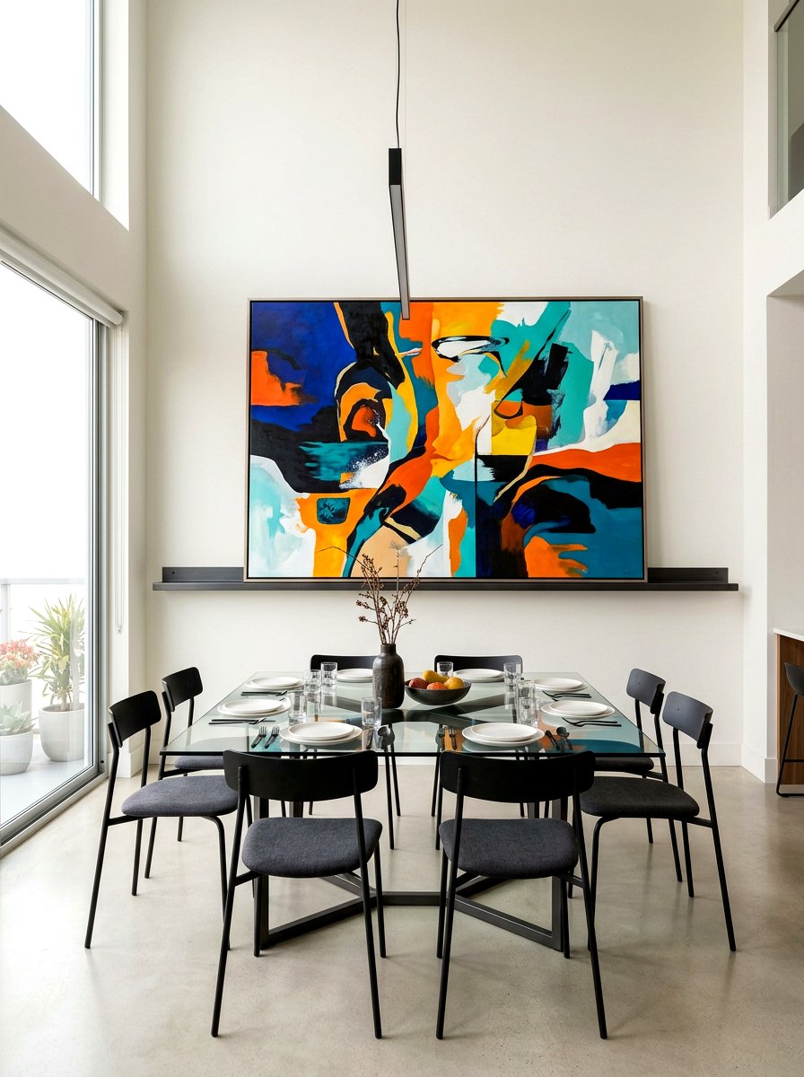 Oversized Art On Narrow Shelf - 30 dining room picture ledge ideas