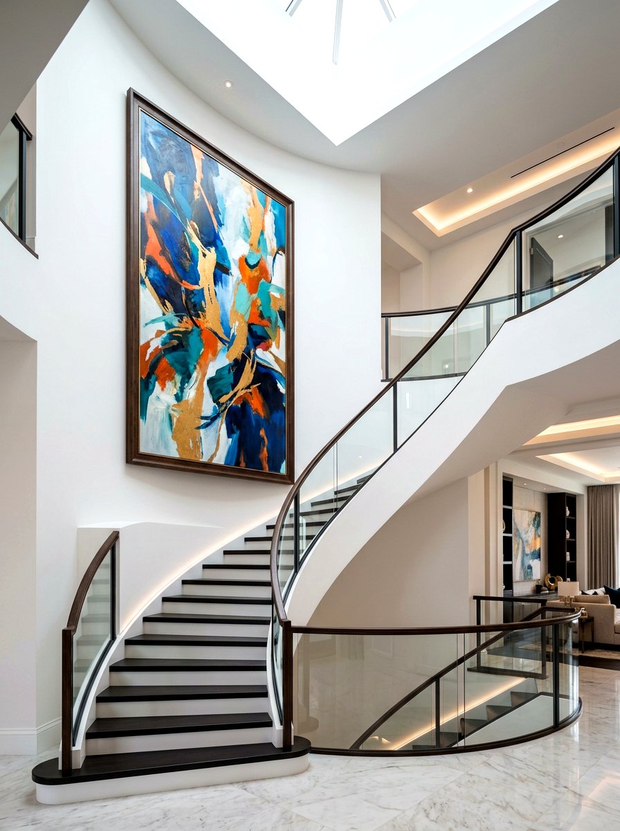 Oversized Art Staircase - 30 stair gallery wall ideas