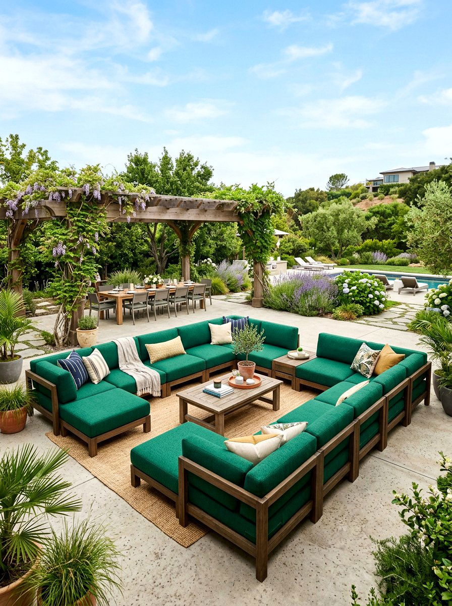 Oversized Backyard Sectional - 30 outdoor sectional layout ideas