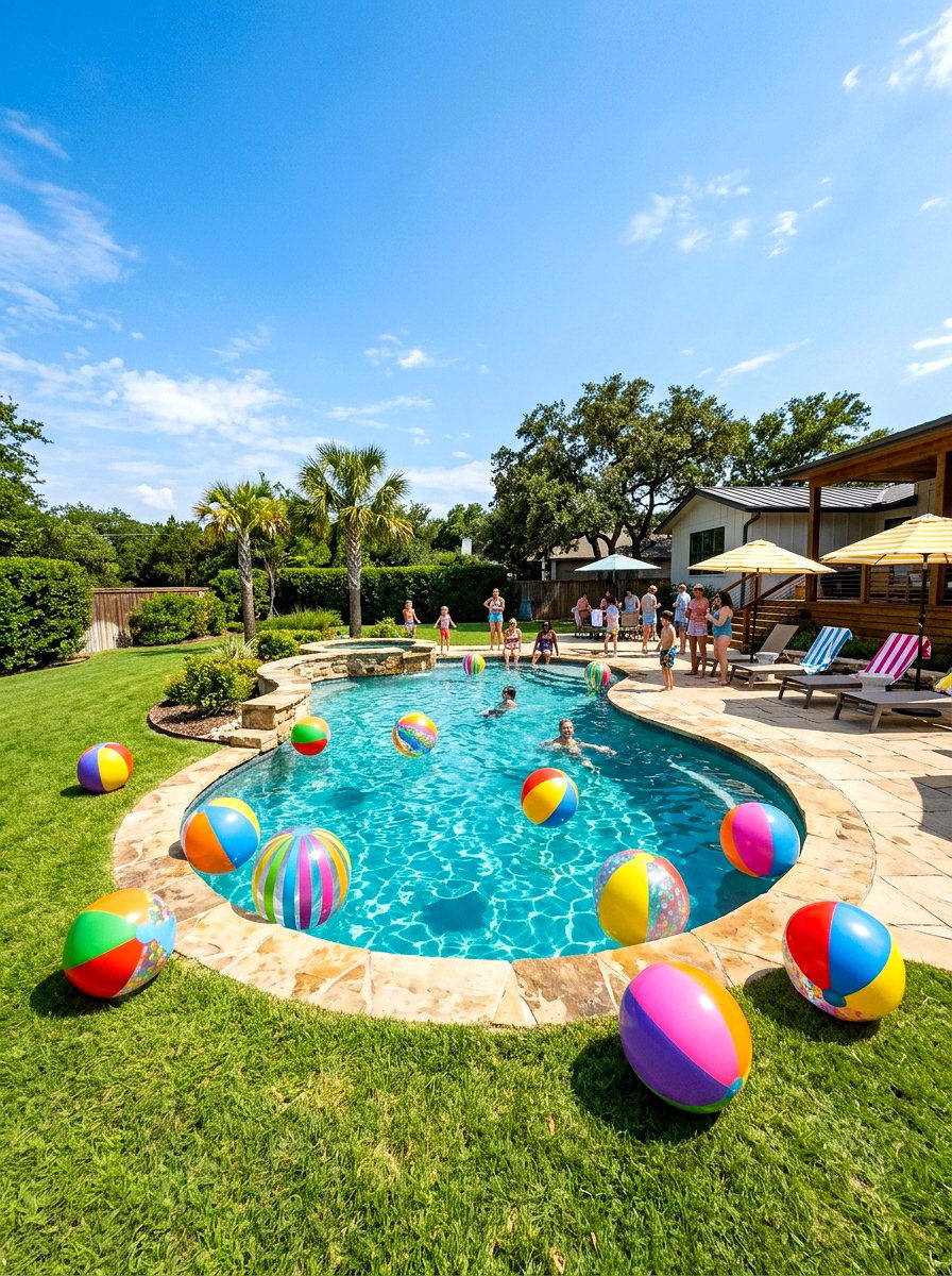 Oversized Beach Ball - 30 pool party decor ideas